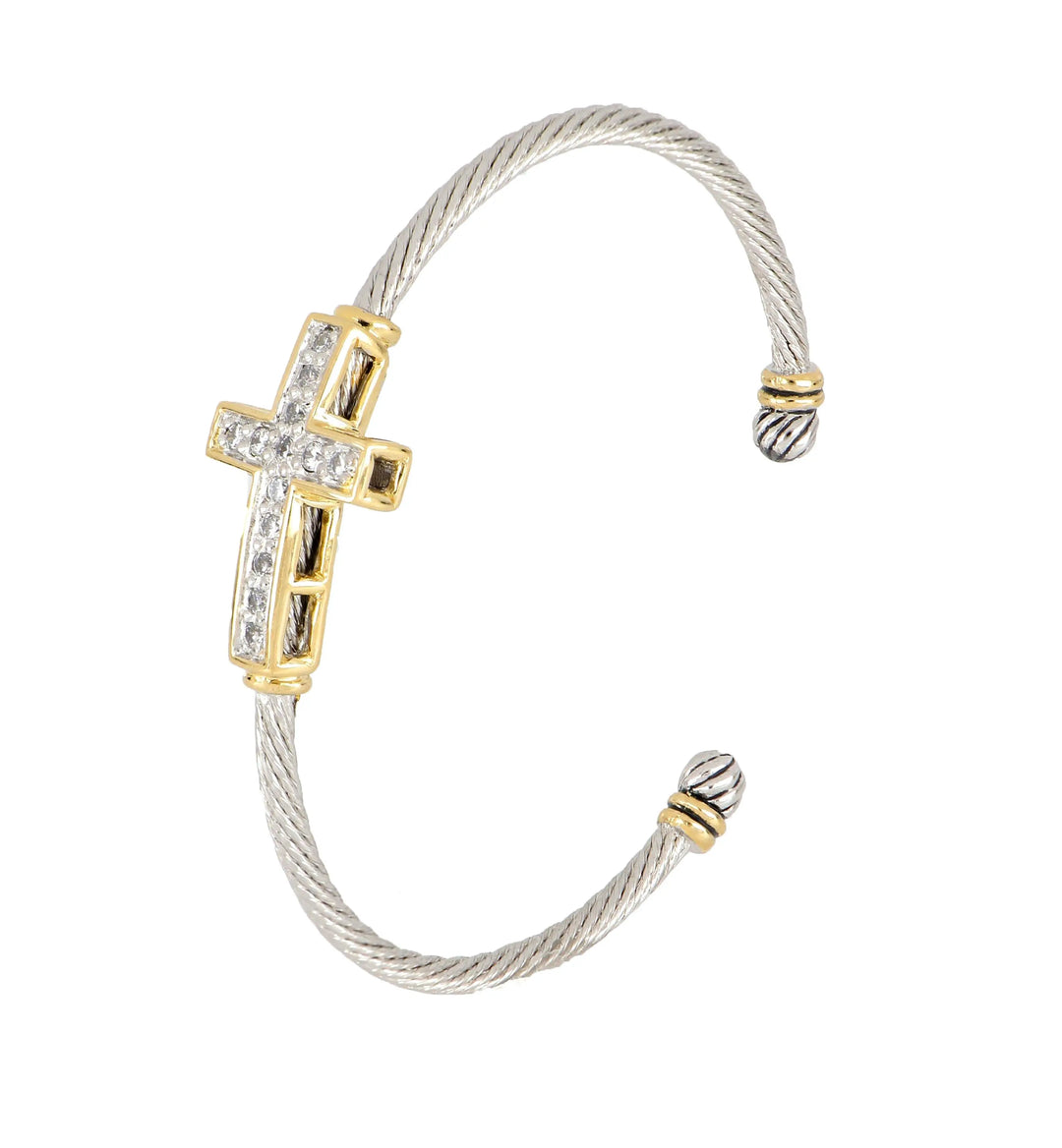Celebration Petite Pavé - Cross Wire Cuff Bracelet John Medeiros Jewelry Collections