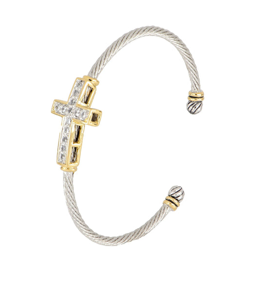 Celebration Petite Pavé - Cross Wire Cuff Bracelet John Medeiros Jewelry Collections