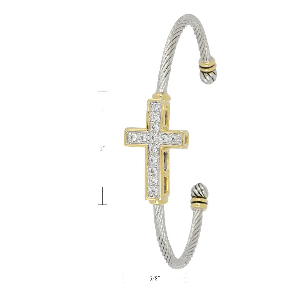 Celebration Petite Pavé - Cross Wire Cuff Bracelet John Medeiros Jewelry Collections
