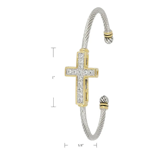 Celebration Petite Pavé - Cross Wire Cuff Bracelet John Medeiros Jewelry Collections