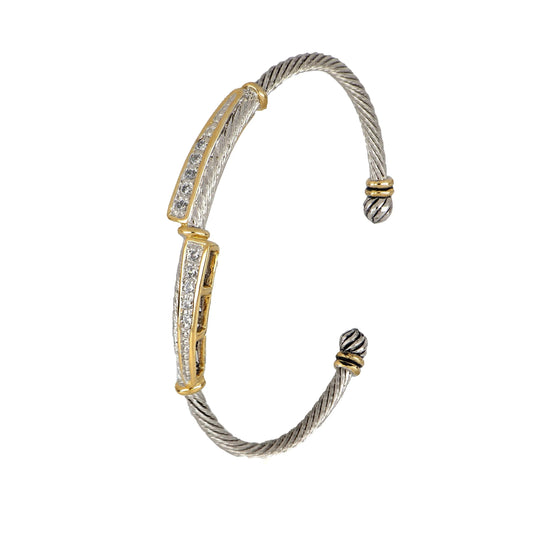 Celebration Petite Pavé - Dual Channel Wire Cuff Bracelet John Medeiros Jewelry Collections