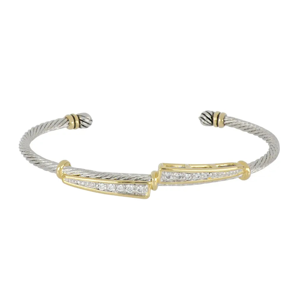 Celebration Petite Pavé - Dual Channel Wire Cuff Bracelet John Medeiros Jewelry Collections