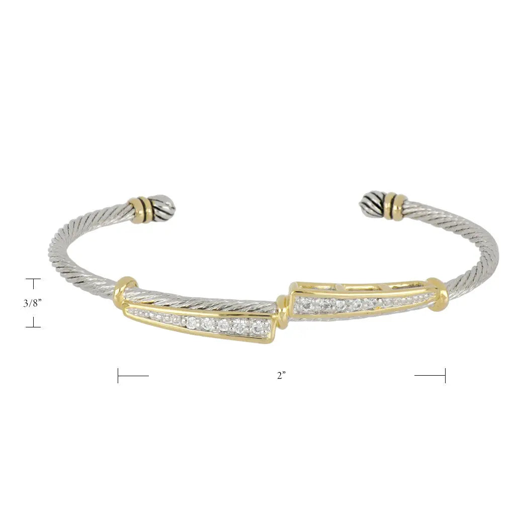 Celebration Petite Pavé - Dual Channel Wire Cuff Bracelet John Medeiros Jewelry Collections