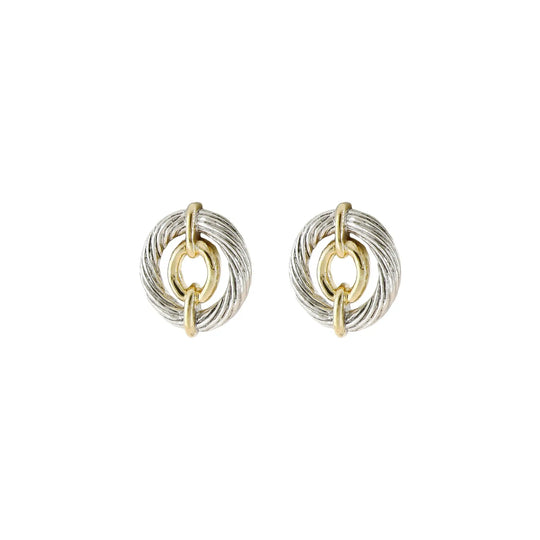 Cordão Collection - Circle Post Inset Earrings John Medeiros Jewelry Collections