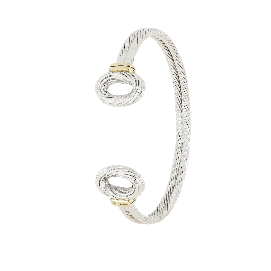 Cordão Collection - Oval Double Wire Two-Tone Cuff John Medeiros Jewelry Collections