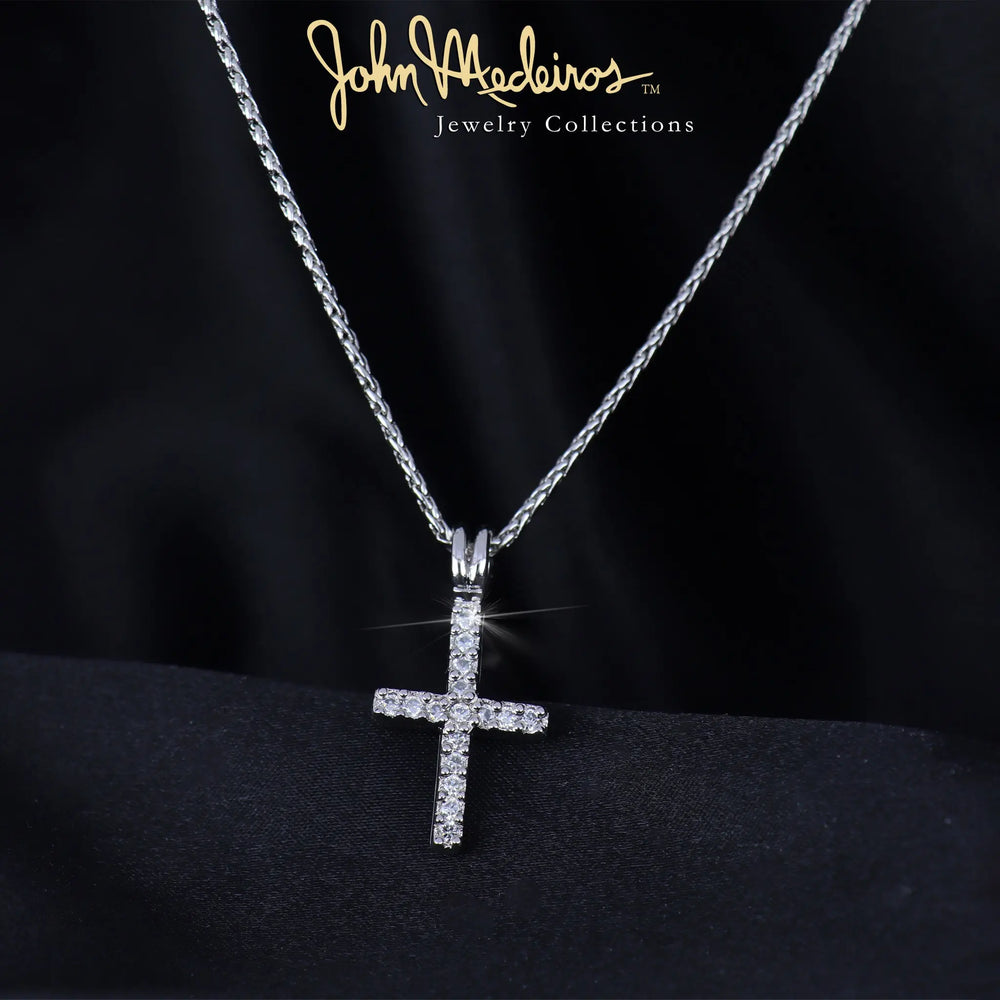 Cross Pavé Rhodium 16-18” Necklace John Medeiros Jewelry Collections