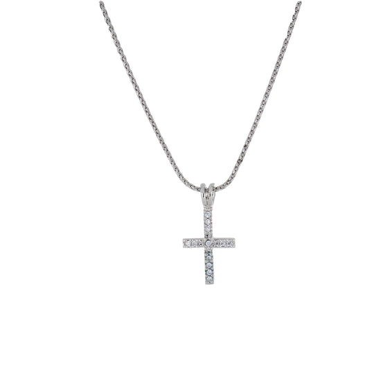 Cross Pavé Rhodium 16-18” Necklace John Medeiros Jewelry Collections