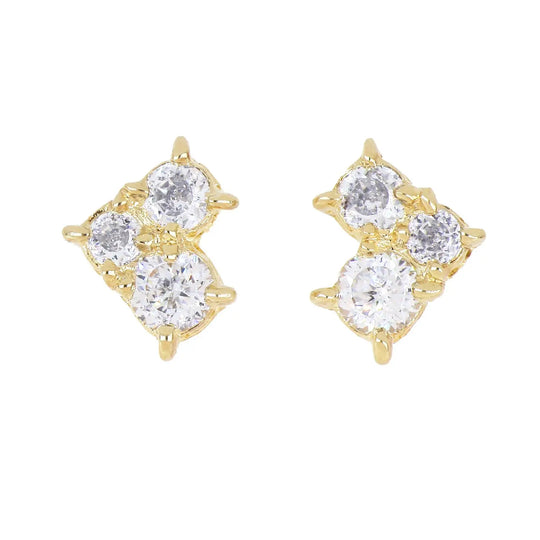 Diamante Cluster 104 - 3 Stone Post Earrings John Medeiros Jewelry Collections
