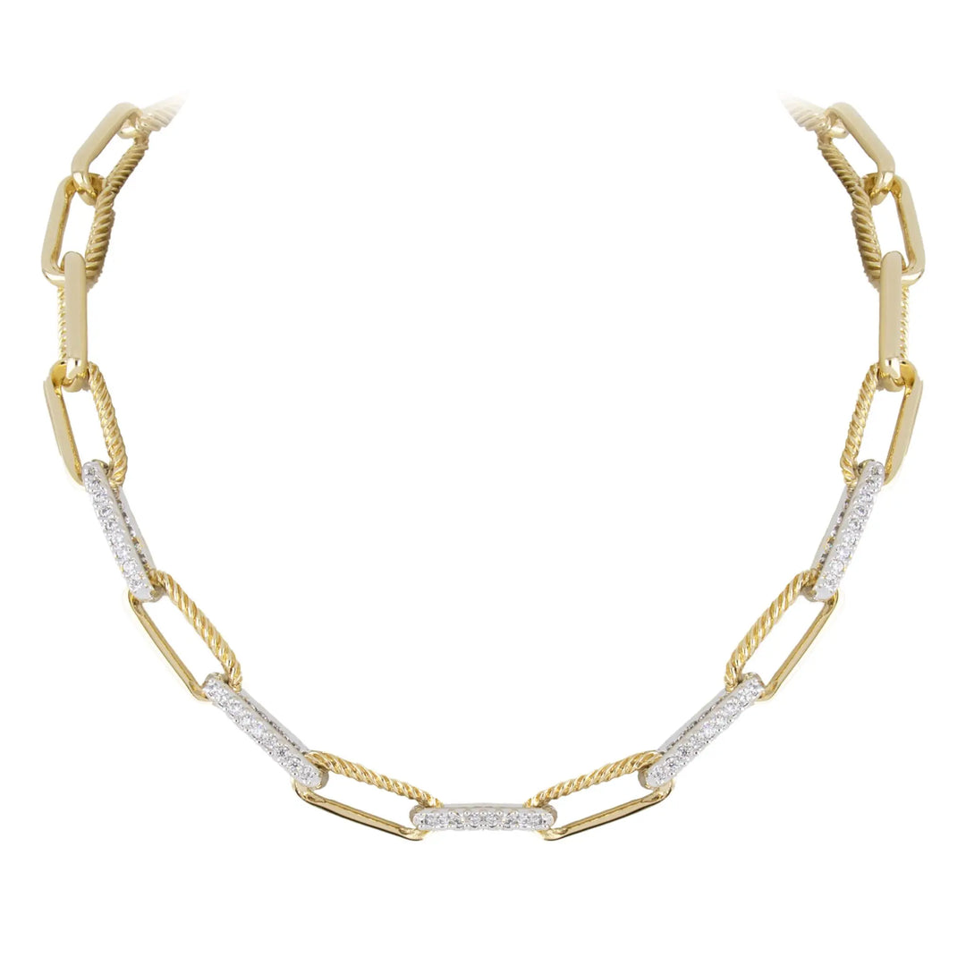 Diamante Corrente - Toggle Links Necklace with Pavé John Medeiros Jewelry Collections