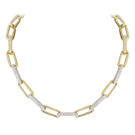 Diamante Corrente - Toggle Links Necklace with Pavé John Medeiros Jewelry Collections