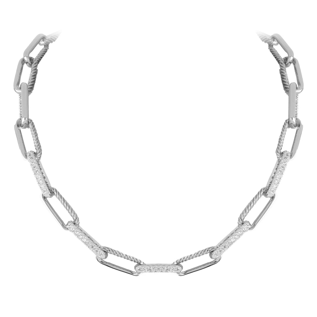 Diamante Corrente - Toggle Links Necklace with Pavé John Medeiros Jewelry Collections
