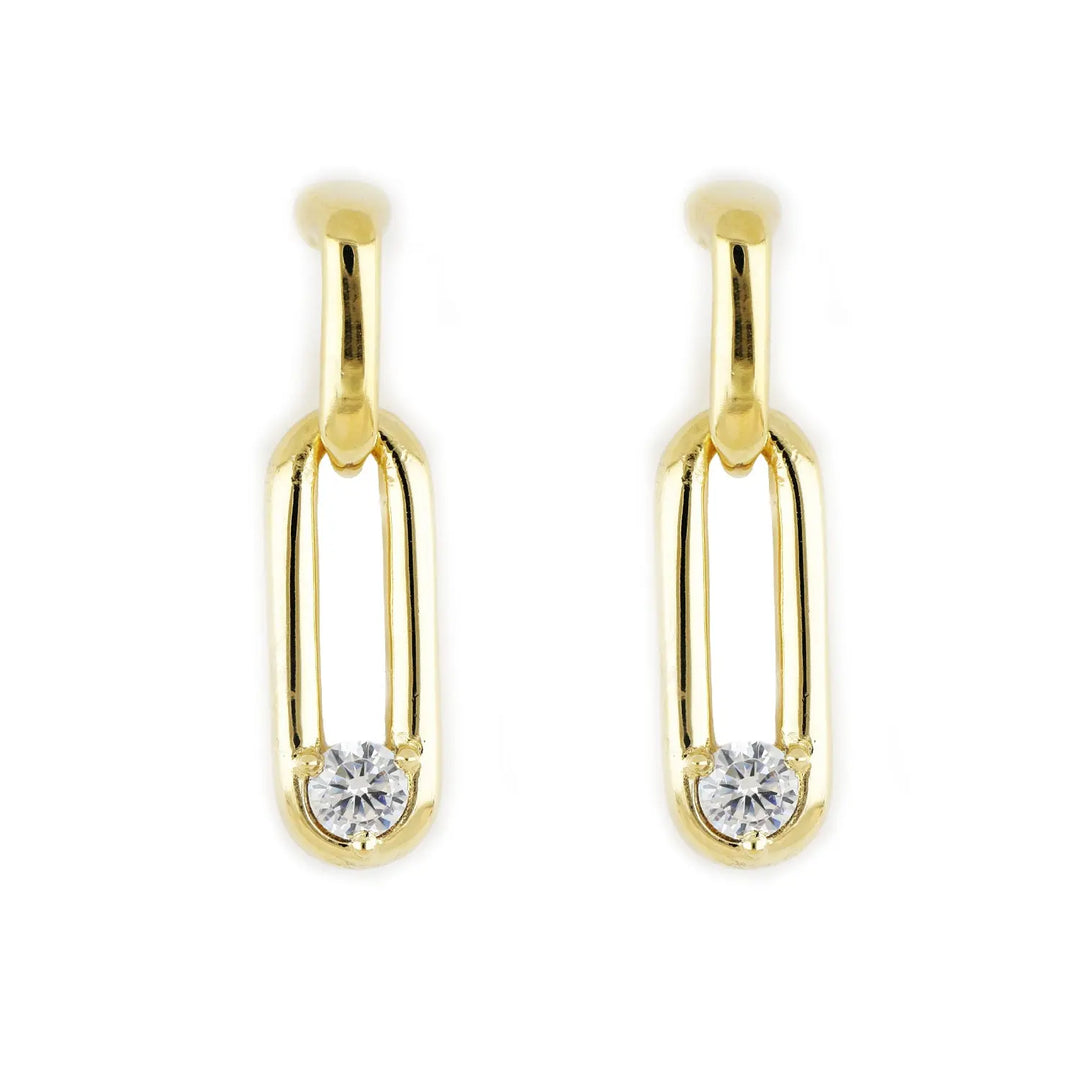 Diamante - Large Two Link CZ Stud Earrings John Medeiros Jewelry Collections