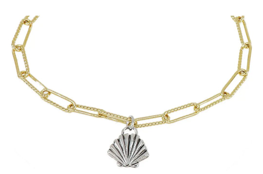 Diamante Necklace with Shell Charm 16-18" John Medeiros Jewelry Collections