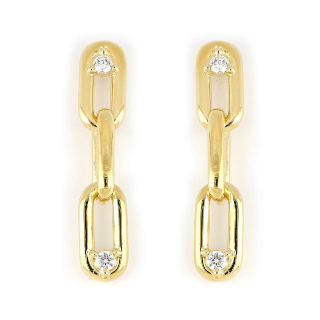 Diamante - Three Link 2 Studs CZ Earrings John Medeiros Jewelry Collections