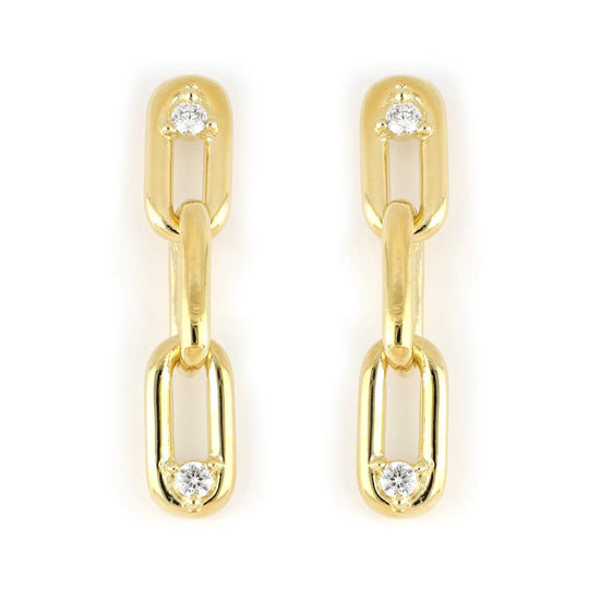 Diamante - Three Link 2 Studs CZ Earrings John Medeiros Jewelry Collections