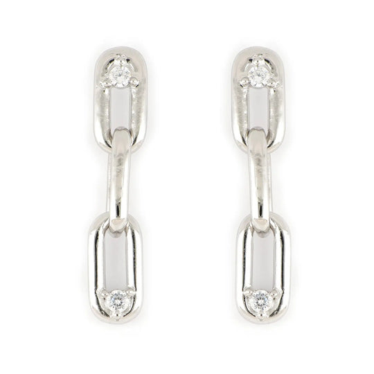 Diamante - Three Link 2 Studs CZ Earrings John Medeiros Jewelry Collections