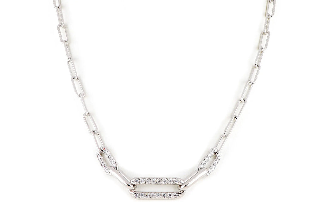 Diamante - Three Link Pavé Center Necklace John Medeiros Jewelry Collections
