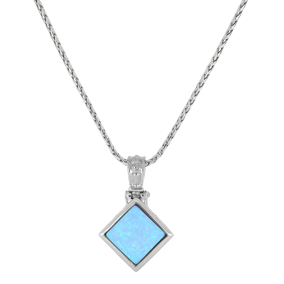Opalas Do Mar Adjustable Large Diamond-Shaped Stone Pendant