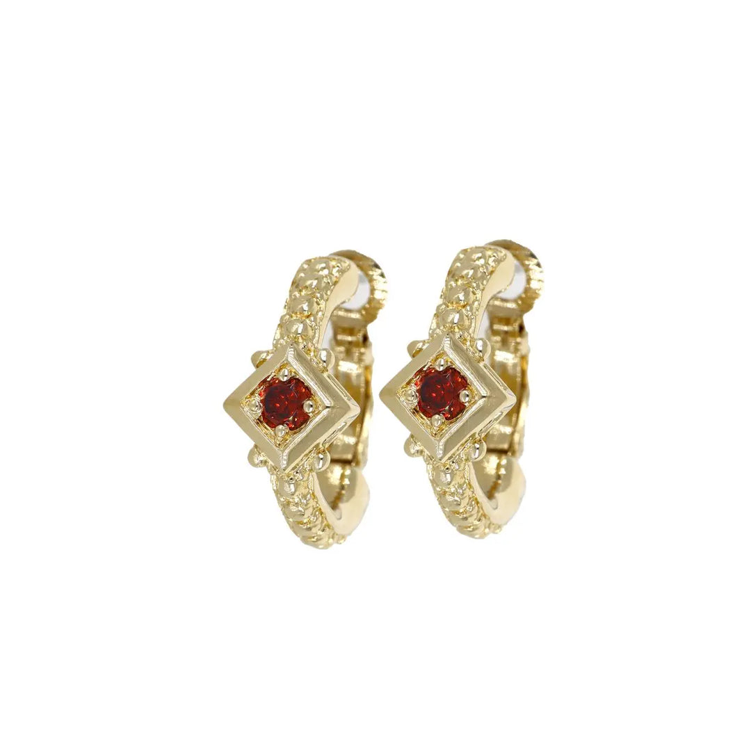Gilded Collection Diamond Shape Bezel Hoop Earrings - John Medeiros Jewelry Collections