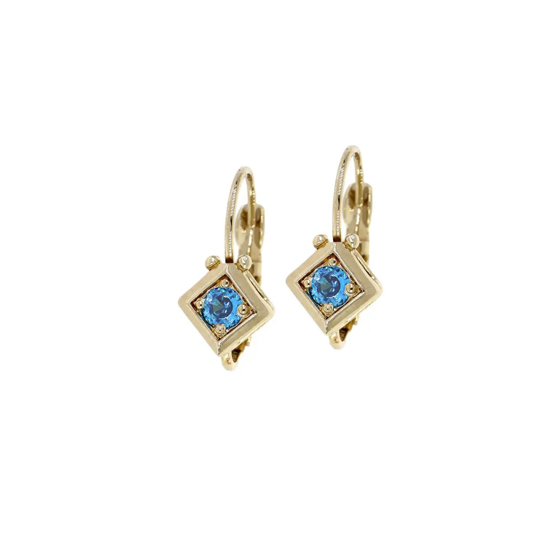 Gilded Collection Diamond Shape Bezel French Wire Earrings - John Medeiros Jewelry Collections