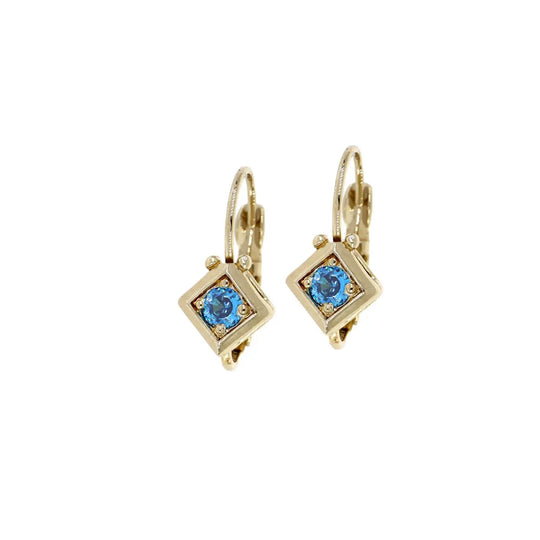 Gilded Collection Diamond Shape Bezel French Wire Earrings - John Medeiros Jewelry Collections