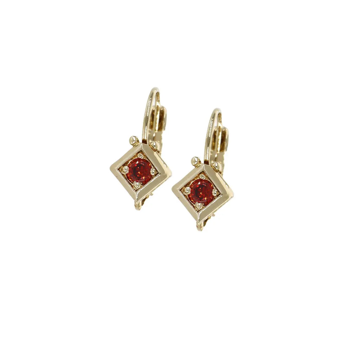 Gilded Collection Diamond Shape Bezel French Wire Earrings - John Medeiros Jewelry Collections