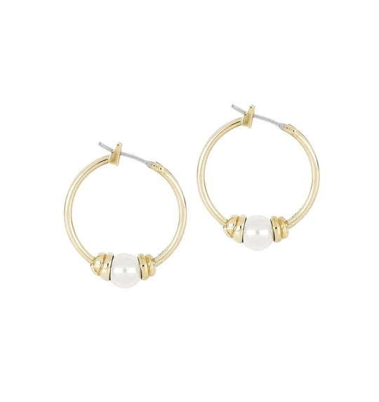 Pérola Collection - Hoop Earrings - John Medeiros Jewelry Collections- Small-7-8-Diameter-Gold-Pearl