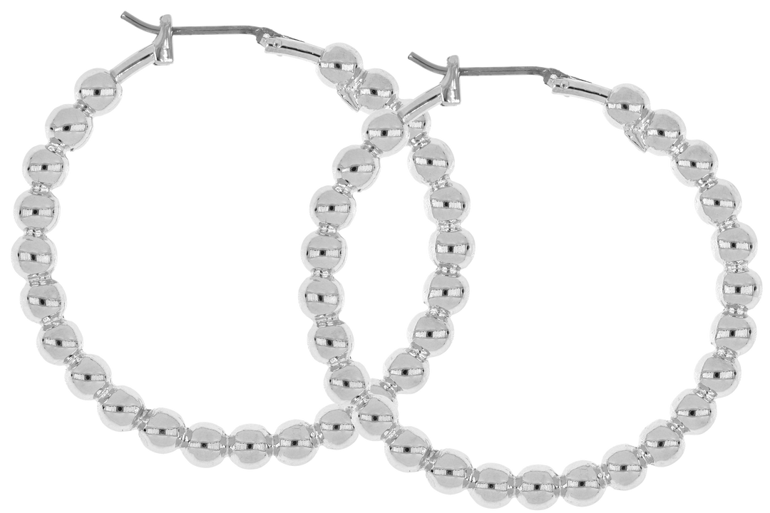 Beaded Hoop Earrings  Large 