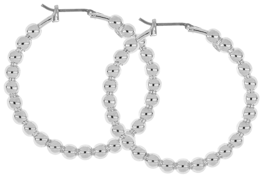 Beaded Hoop Earrings  Large 