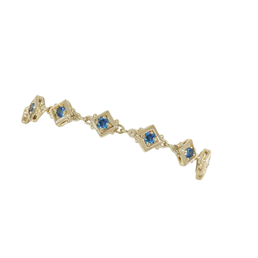 Gilded Collection 11 Stone Tennis Bracelet 7" John Medeiros Jewelry Collections   Sapphire