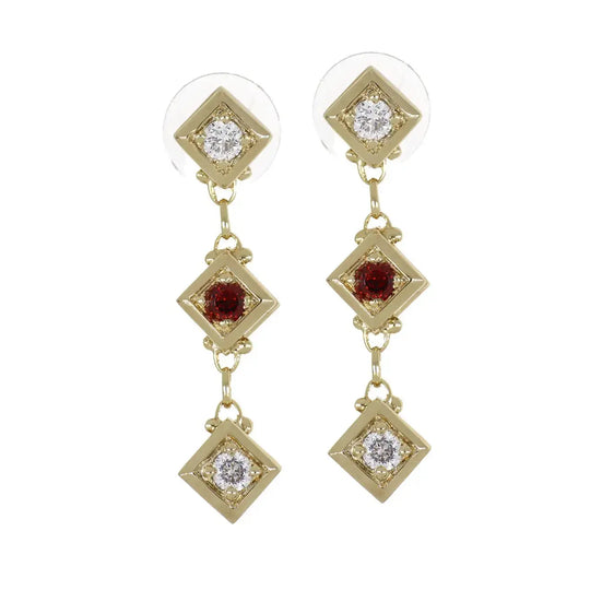 Gilded Collection Diamond Shape 3 Stone Drop Earrings - John Medeiros Jewelry Collections