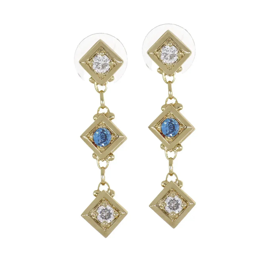 Gilded Collection Diamond Shape 3 Stone Drop Earrings - John Medeiros Jewelry Collections