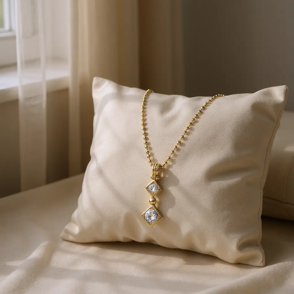 Beaded Collection 2 Stone Drop Necklace 24"   