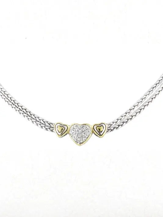 Heart Collection - Three Heart Pavé Center Necklace John Medeiros Jewelry Collections