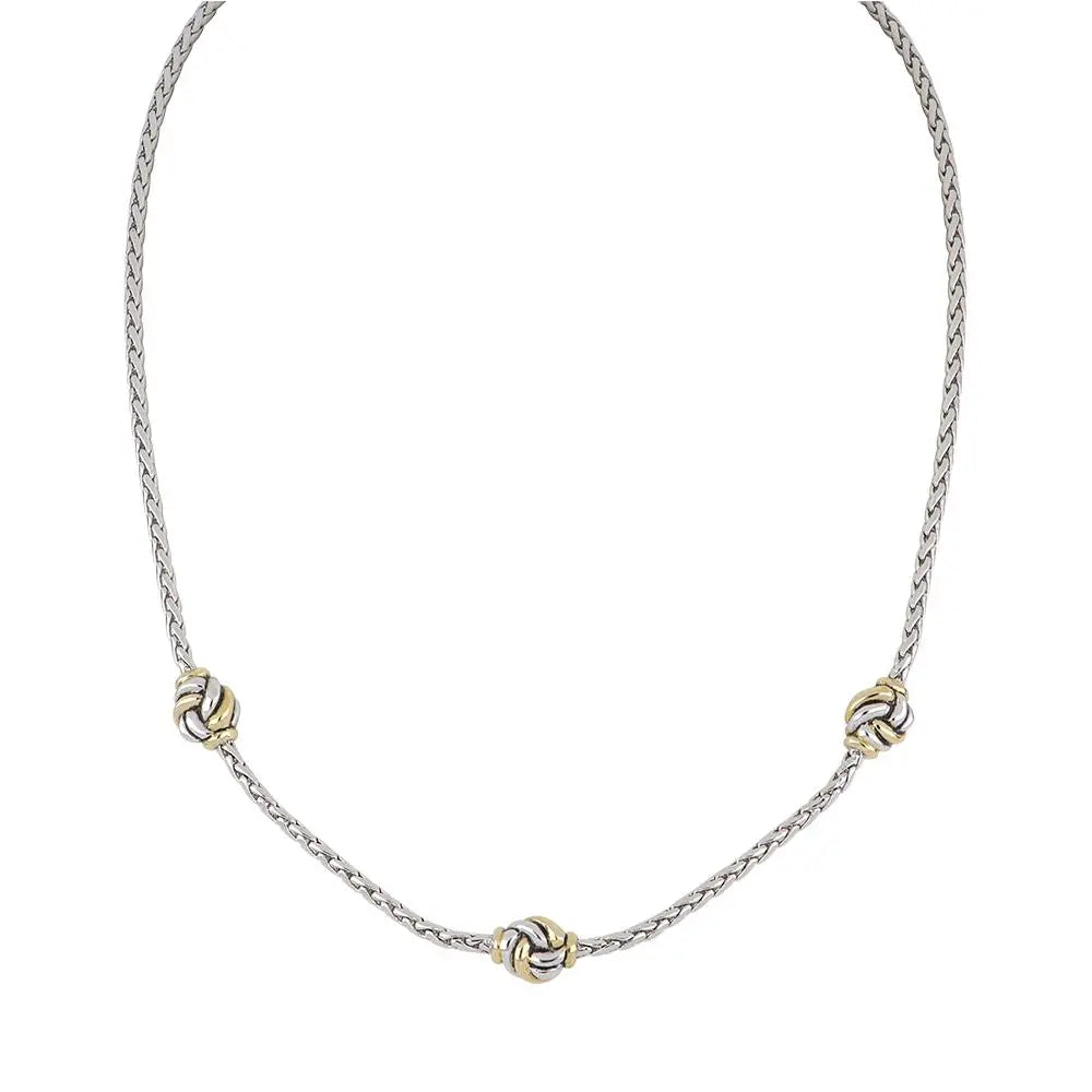 Infinity Love Knot Collection - 3 Station Two-Tone Necklace John Medeiros Jewelry Collections
