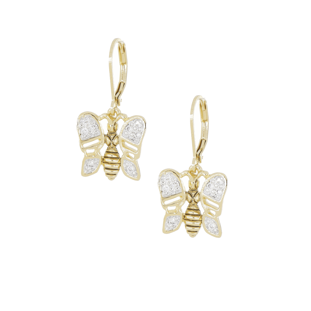 John Medeiros 20th Anniversary Butterfly French Wire Earrings