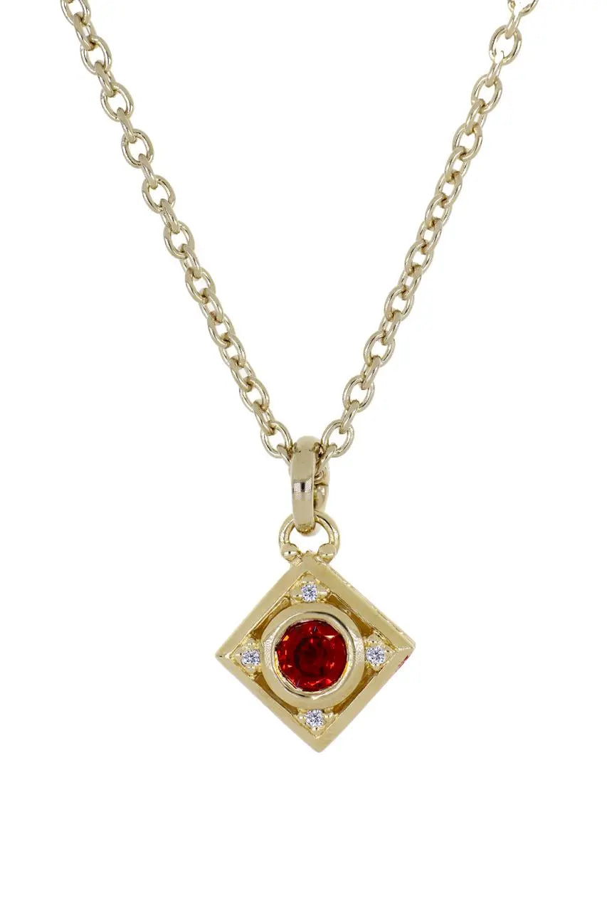 Gilded Collection Diamond Shape Pendant - Elegant Jewelry