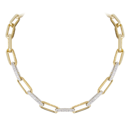 Diamante Corrente - Toggle Links Necklace with Pavé