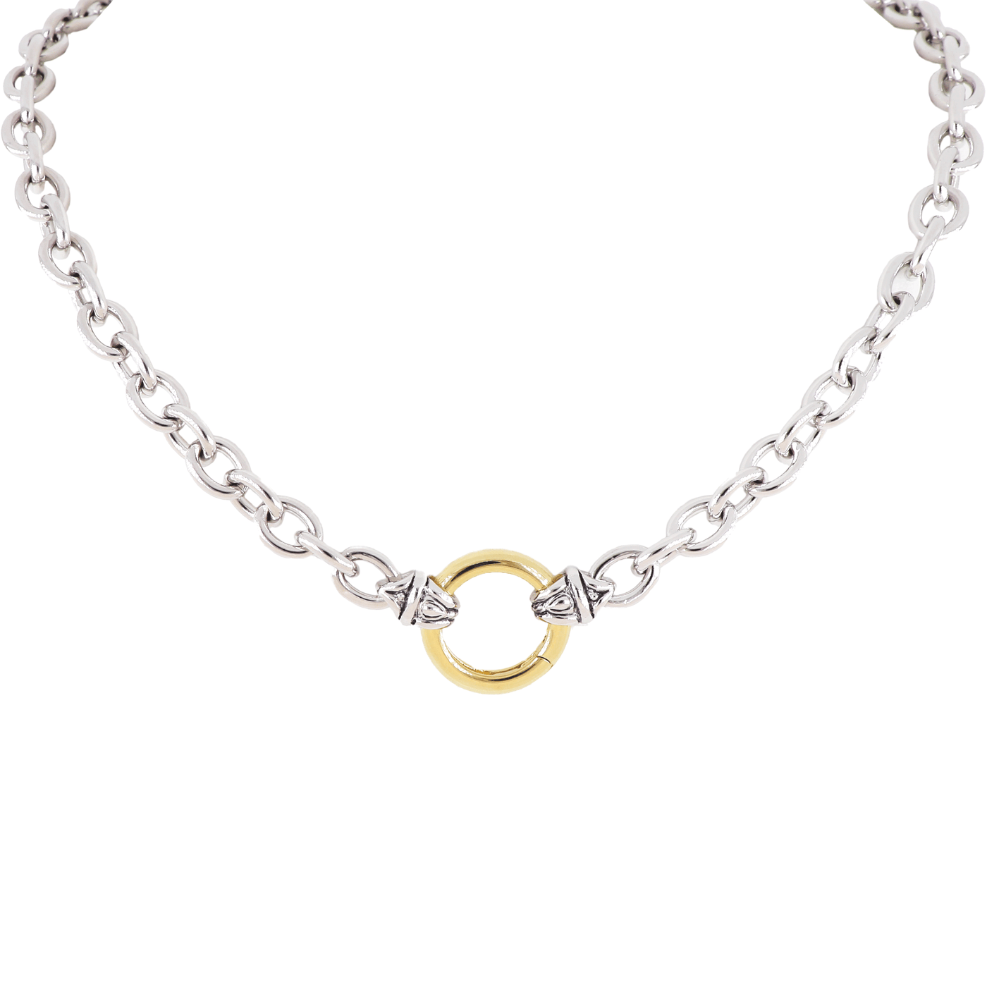 20th Anniversary Collection - Large Link Spring Ring Two-Tone Necklace