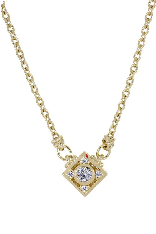 Gilded Collection Diamond Shape Necklace 17"