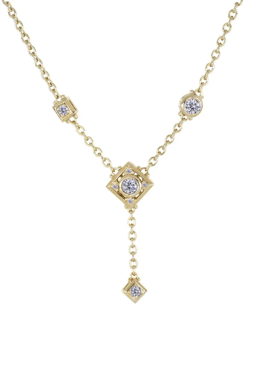 Gilded Collection Multi Stone Y Necklace 17" - John Medeiros Jewelry Collections