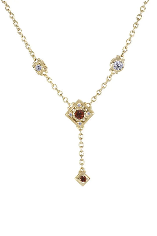 Gilded Collection Multi Stone Y Necklace 17" - John Medeiros Jewelry Collections