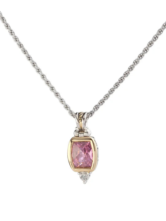 Nouveau Collection - Barrel Cubic Zirconia Pendant with Chain John Medeiros Jewelry Collections