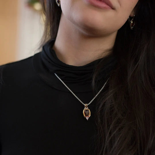 Nouveau Collection - Barrel Cubic Zirconia Pendant with Chain John Medeiros Jewelry Collections