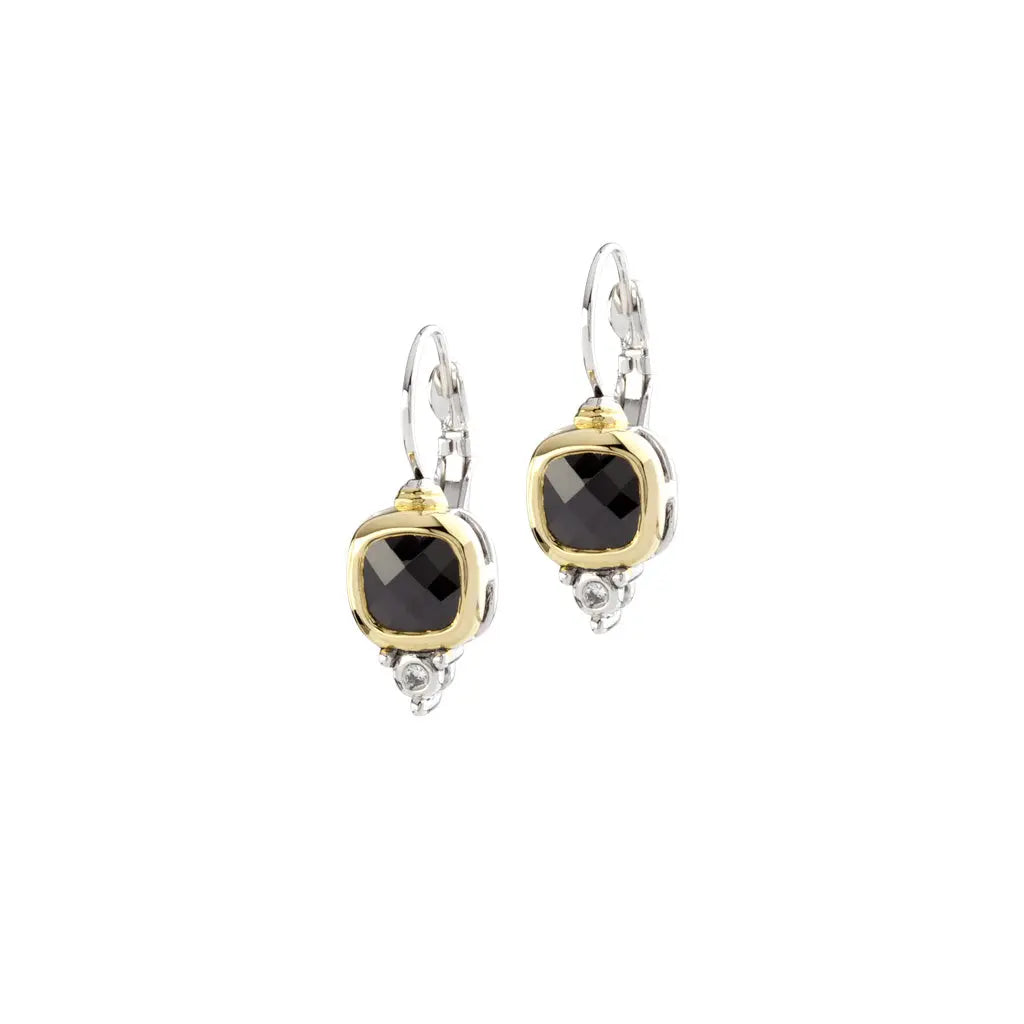 Nouveau Collection - Small Square Cubic Zirconia French Wire Earrings John Medeiros Jewelry Collections