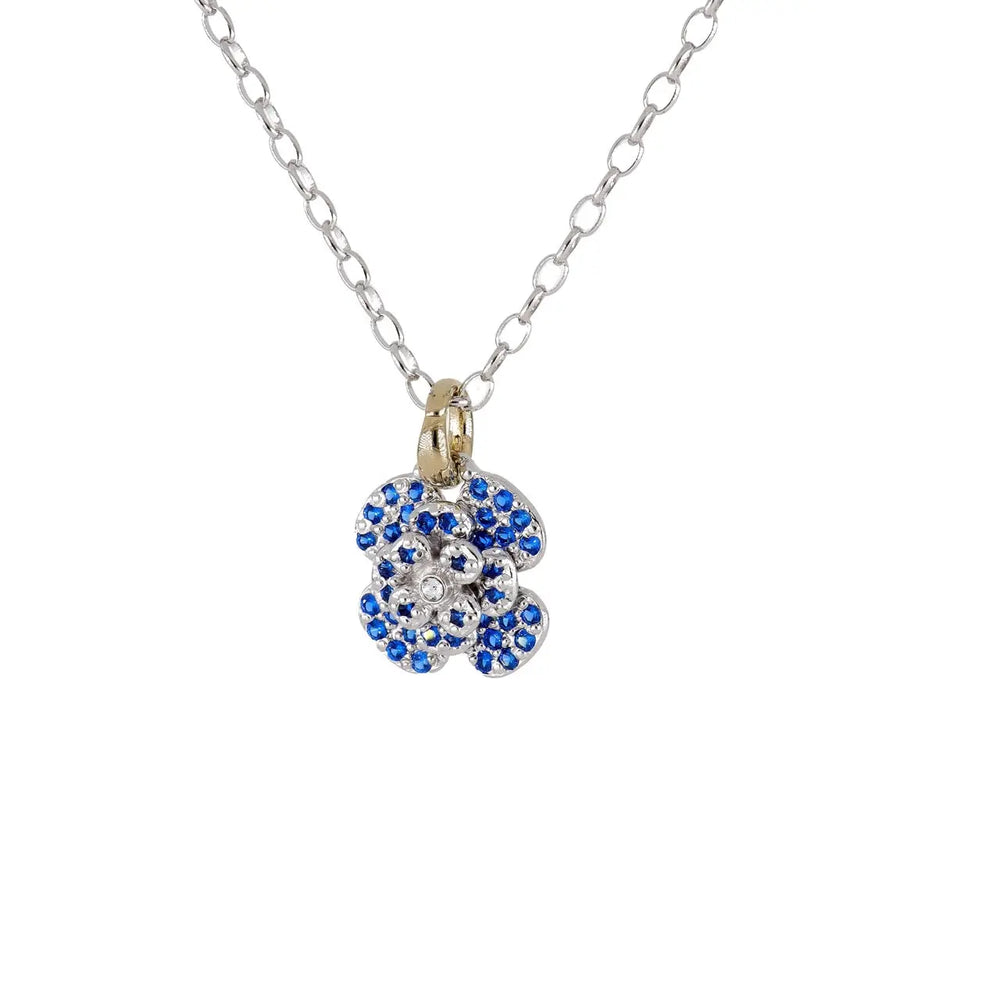 Novelão Collection Multi Stone Flower Pendant Necklace Two-Tone 16” John Medeiros Wholesale Partner