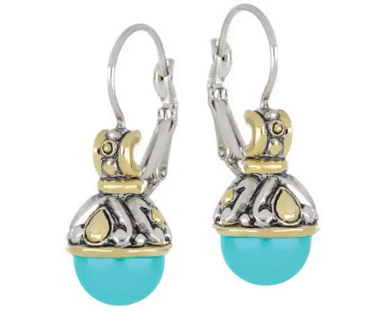 Ocean Images Collection - 10mm French Wire Earrings  Turquoise 
