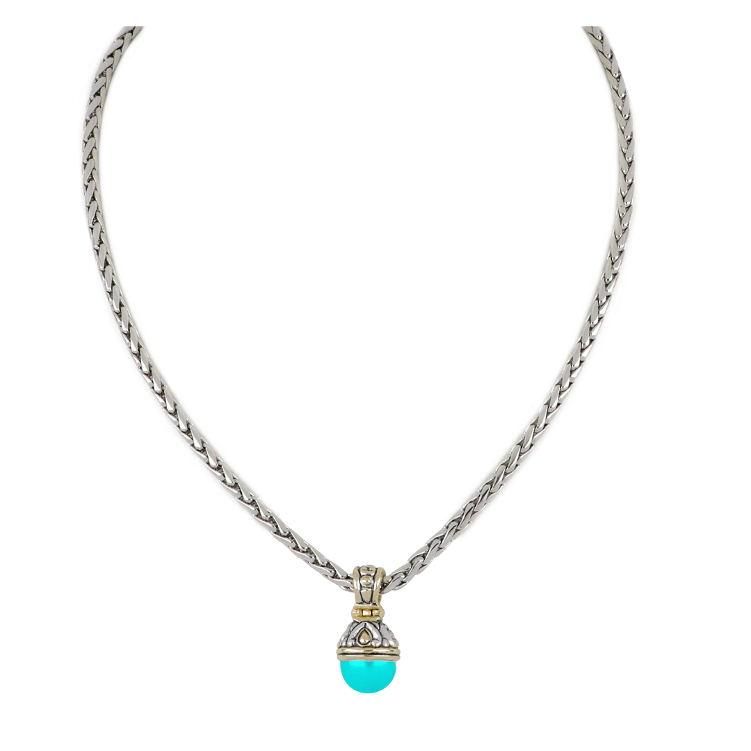 Ocean Images Collection - Large 12mm Slider with Chain  Turquoise 