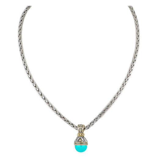 Ocean Images Collection - Large 12mm Slider with Chain  Turquoise 