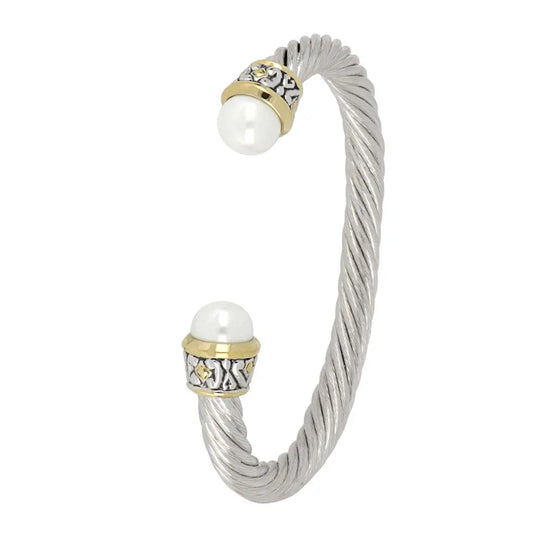 Ocean Images Collection - Large Pearl Wire Cuff Bracelet John Medeiros Jewelry Collections